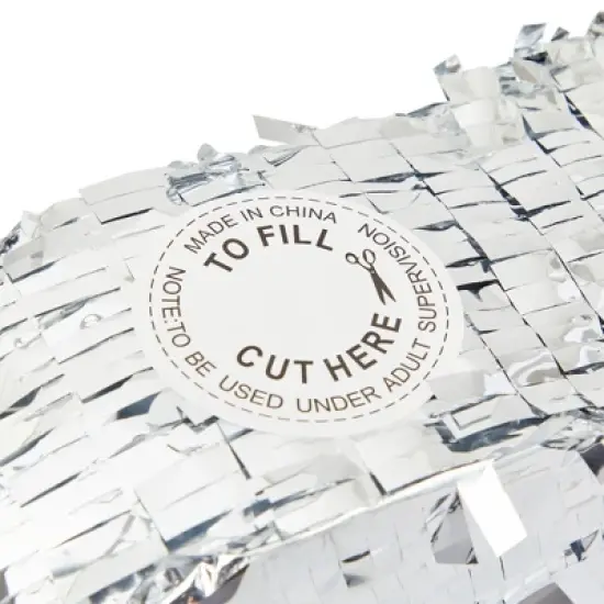 Blue Panda Small Silver Dog Bone Pinata with Pull Strings, Dog Birthday Party Supplies, Puppy Party Decorations, 16.8 x 10 x 3 In image {6}