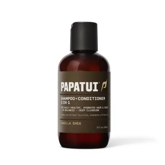 Papatui Men's Paraben-Free and Sulfate-Free 2-in-1 Shampoo + Conditioner - Vanilla Shea - Trial and Travel Size - 3 fl oz image {1}