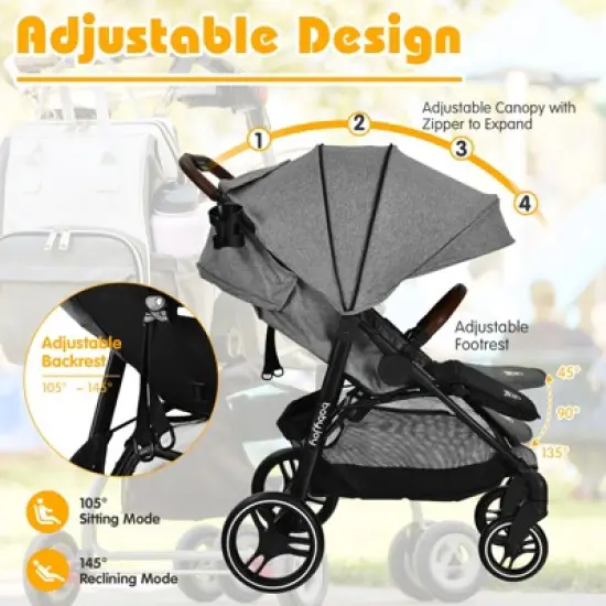 Infans High Landscape Baby Stroller Pushchair w/ Footmuff & Expandable Canopy image {2}