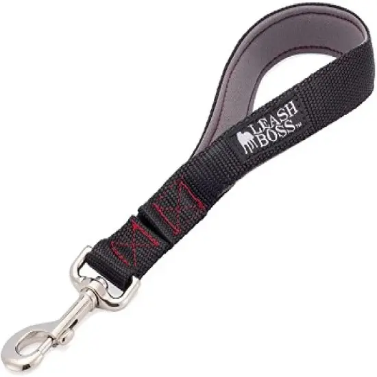 Leashboss Short Dog Leash, Maximum Control for Large Breeds, Black image {3}