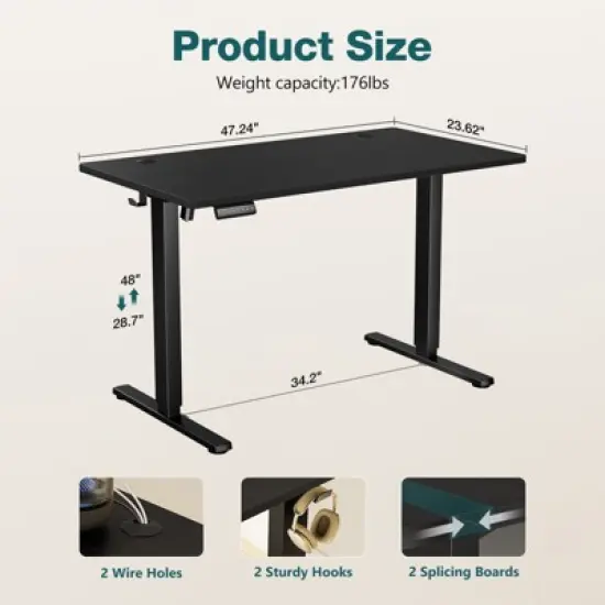 FONTOI Ergonomic Standing Desk, Height Adjustable Computer Desk with Control Panel image {1}