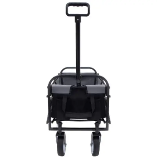 FURNIinspire Outdoor Serving Carts Foldable Wagon Cart Beach Wagon Utility Wagon Grocery Cart 3pcs plastic Liner Cover, Black, 25.98"*17.32"*37.4" image {4}