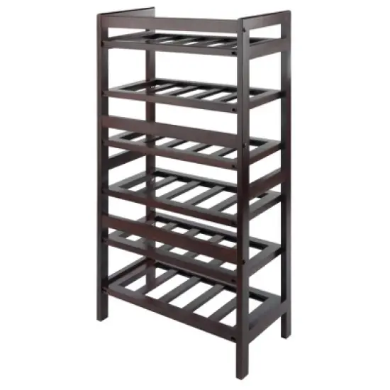 Silvi 30 Bottles Wine Rack Wood/Toasted Walnut - Winsome image {4}