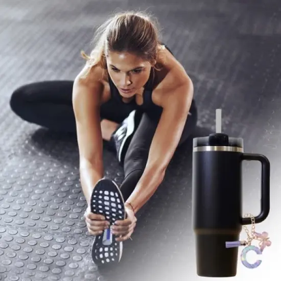 Unique Bargains Heart Sequin Letter C Butterfly Tassel Water Cup Pendant Purple 1 Pc image {3}