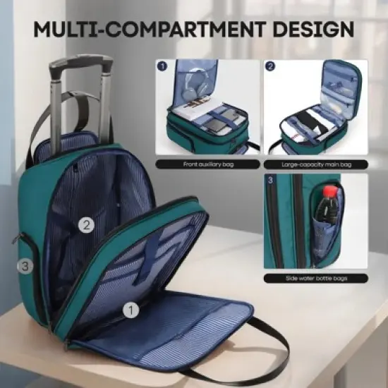 NEW YORK XPRESS XJ-5011 Underseat Soft Carry On Luggage, Rolling Wheels, Lightweight Travel Bag, 16" image {13}