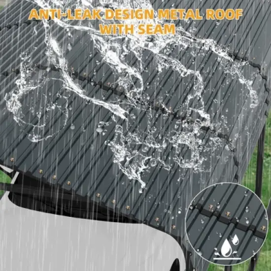 10'x15' Heavy Duty Metal Carport - Galvanized Steel Roof with 100MPH Wind Rating, 35PSF Snow Load for Trucks, Tractors, Boats image {3}