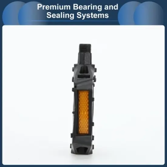 Unique Bargains Cycling Bike Pedal 9/16" Spindle Cycling Anti-Slip Widened Pedal Black for Road Mountain BMX MTB Bike image {5}