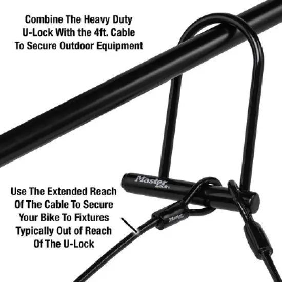 Master Lock 7.25" U Lock with Looped End Cable image {1}