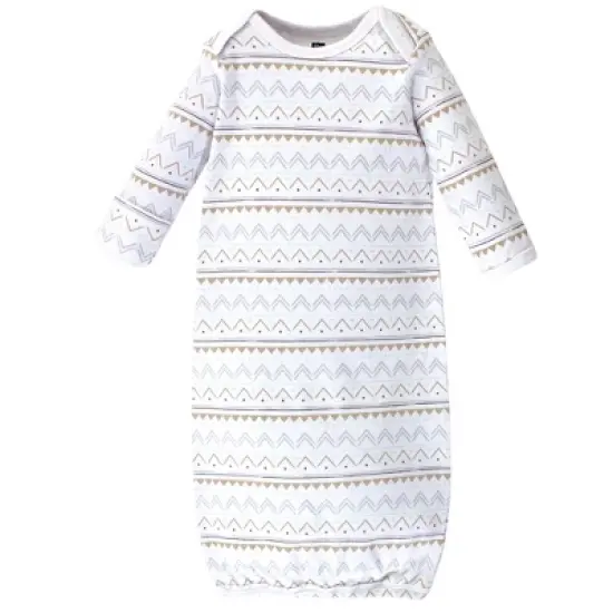 Hudson Baby Infant Cotton Long-Sleeve Gowns 4pk, Gray Elephant, 0-6 Months image {3}