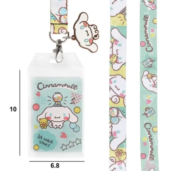 Cinnamaroll Snack Time Theme 22-inch Lanyard with Clear ID Sleeve and Rubber Charm image {2}