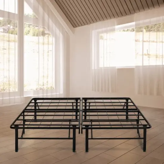 Eco-Lux Metal Platform Base Bed Frame Black - Eco Dream image {1}