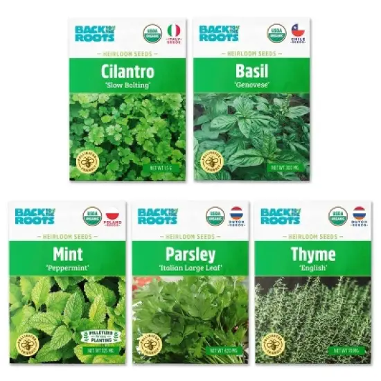 Back to the Roots 5pk Organic Herb Seeds Variety image {9}