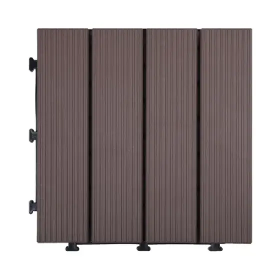 Courtyard Casual Plastic Deck Tiles Chocolate Color Pack of 9 image {5}