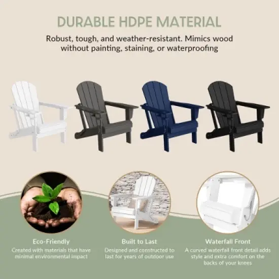 WestinTrends Nantucket Outdoor Patio HDPE Resin Adirondack Chair With Cup Holder and Phone Holder image {3}