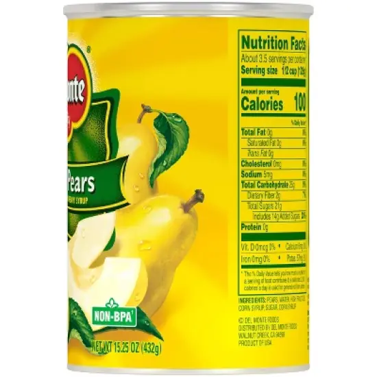 Del Monte Bartlett Pear Slices in Heavy Syrup - 15.25oz image {1}