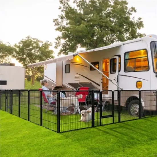 Yaheetech Heavy Duty 12 Panel Pet Playpen Dog Exercise Pen Black image {2}