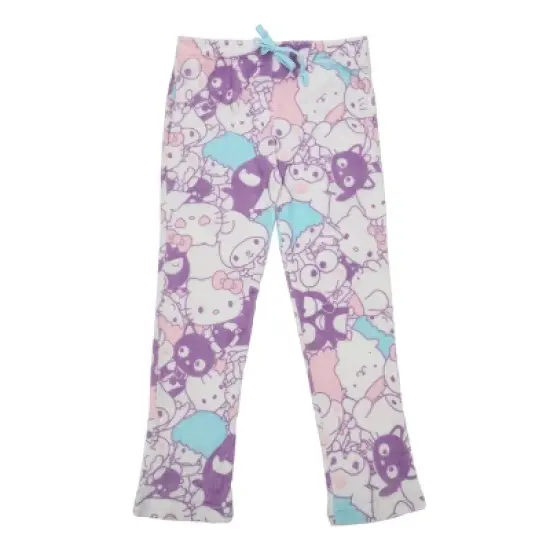 Hello Kitty & Friends Characters All-Over Print Women's Purple Cloud Wash Plush Sleep Pajama Pants image {4}
