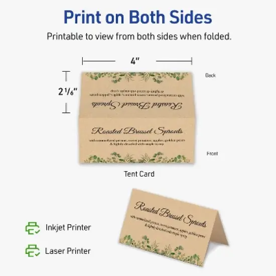 Avery Printable Tent Cards, 2-1/6" x 4", Kraft Brown, 40ct image {5}