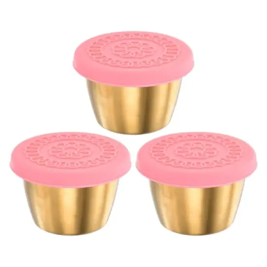 Unique Bargains Silicone Durable Leak-proof Portable Pink Food Storage Containers image {7}