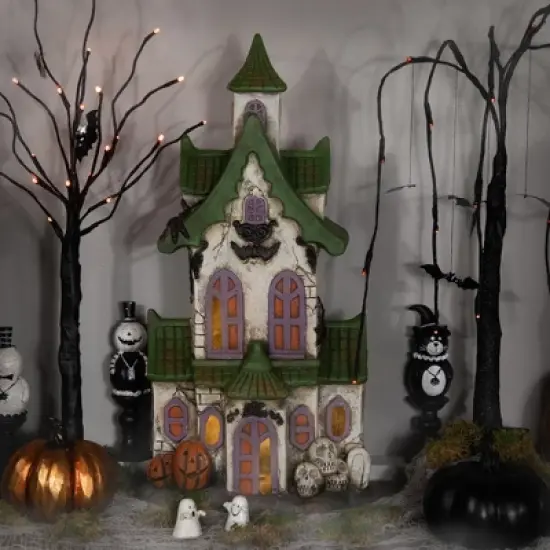 Northlight LED Lighted Haunted House with Skulls Halloween Decoration - 22.75" image {1}