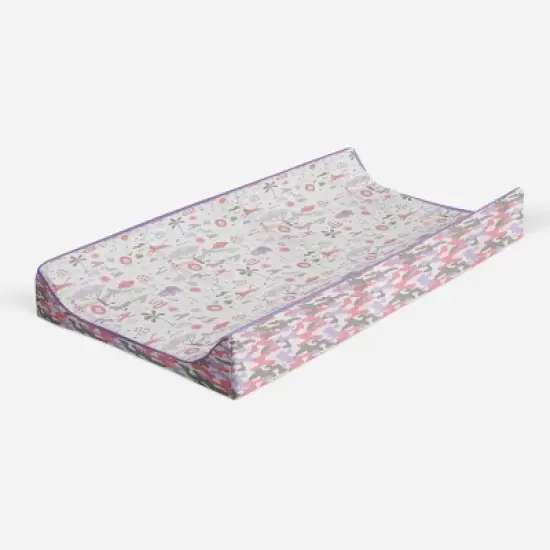 Bacati - Jungle Safari Lilac/Coral Muslin Quilted Changing Pad Cover image {6}
