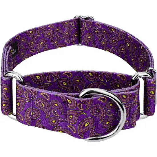 Country Brook Petz 1 1/2 Inch Purple Paisley Martingale Dog Collar image {8}
