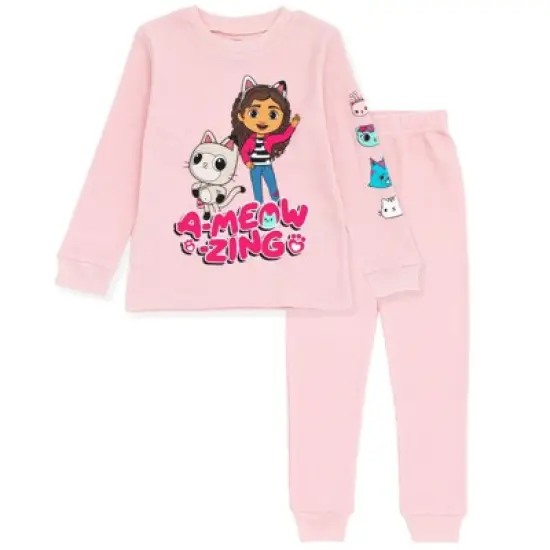 Dreamworks Gabby's Dollhouse Pandy Paws Cakey Cat MerCat Girls Thermal T-Shirt Pants Toddler to Big Kid image {7}