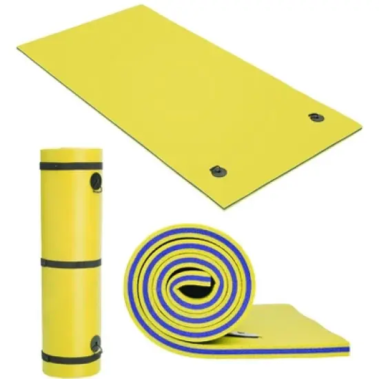 GustoWave Lily Pad Floating Mat for Lake & Pool, 9' Extra Large Floating Water Mat, 3-Layer Tear-Resistant XPE Foam Suitable for Adults, Yellow image {5}