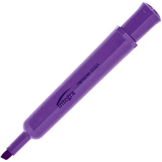 Integra Desk Highlighter Chisel Tip 12/PK Fluorescent Purple 33325 image {1}
