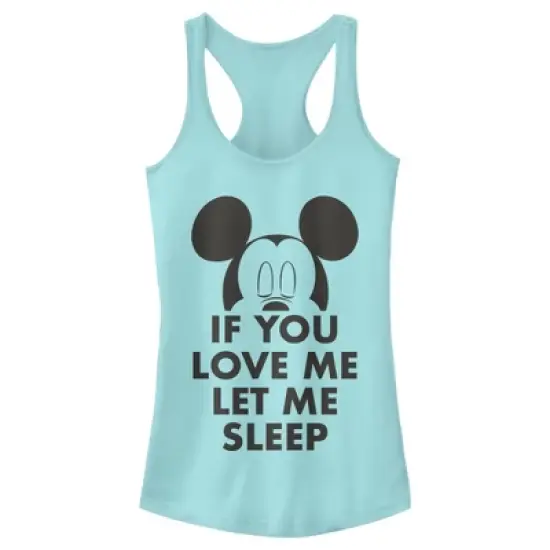 Junior's Mickey & Friends If You Love Me Let Me Sleep Racerback Tank Top image {3}