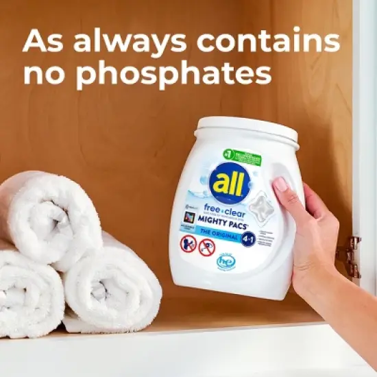 All Mighty Pacs Free Clear Laundry Detergent Pacs image {2}