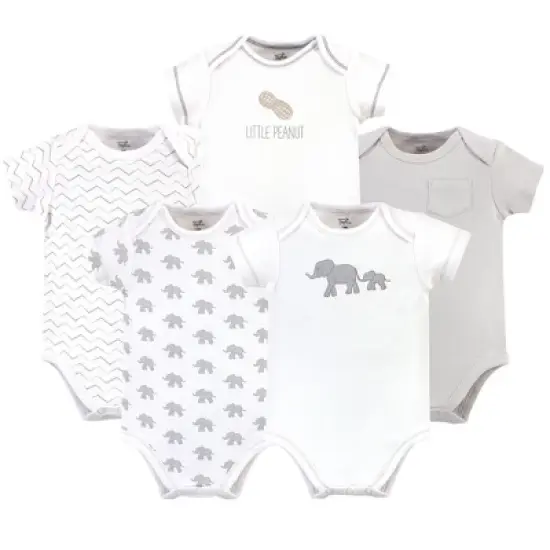 Touched by Nature Organic Cotton Bodysuits 5pk, Marching Elephant image {6}