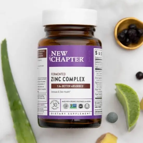 New Chapter Fermented Zinc Daily Supplement for Immune Support + Skin Health - 30 ct image {3}