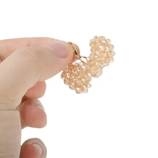 Unique Bargains Beaded Bow Shoelace Charms Gold Tone 1 Pair image {2}