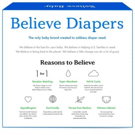 Believe Baby Premium Soft Hypoallergenic Disposable Diapers - Size 6 - 34ct image {1}