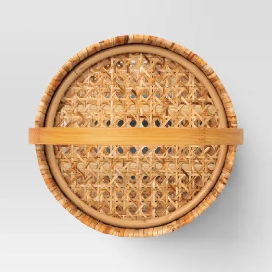 11" Rattan Cane Serving Tiered Stand - Threshold&trade; image {2}