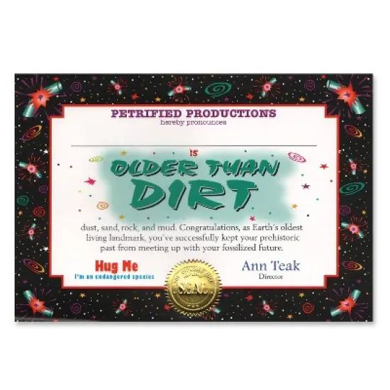 Beistle Older Than Dirt Certificate, 5" x 7", (6/Pkg) Multicolored image {1}