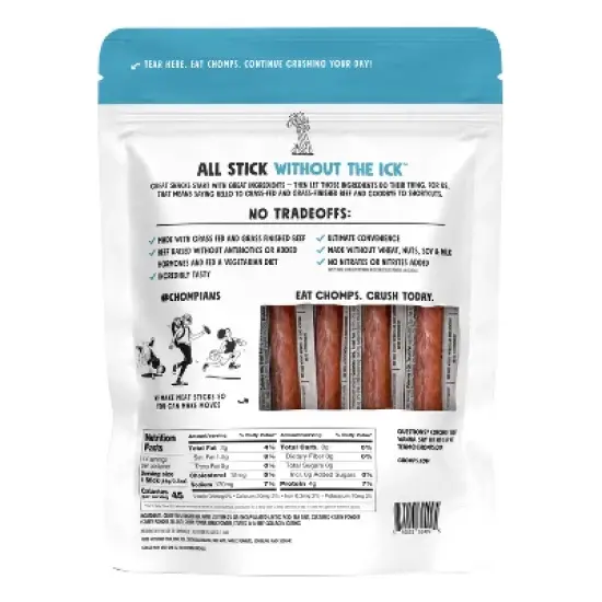 Chomps Snack Sticks Chomplings Sea Salt Beef Mini Sticks - 7oz/14ct image {1}