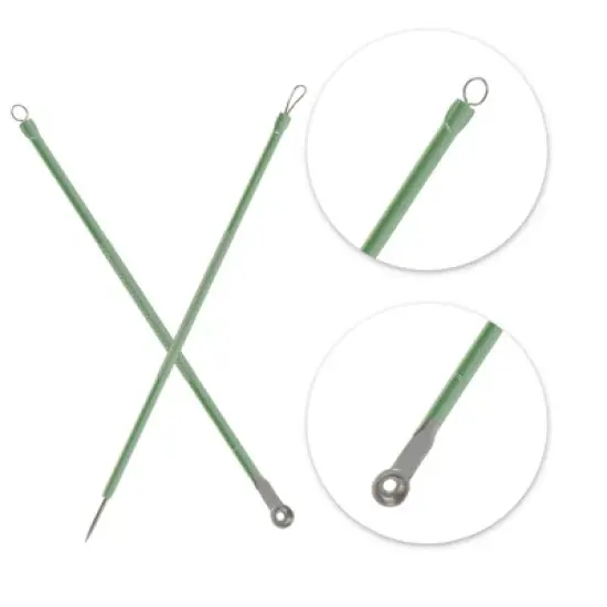 Unique Bargains No Word Plastic Box Pimple Extractor Tool Kit Green 1 Set image {2}