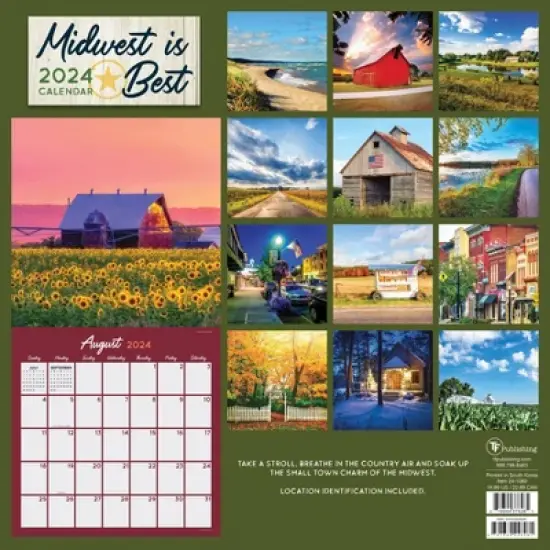 TF Publishing 2024 Wall Calendar 12"x12" Midwest is Best image {4}