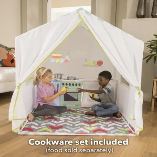 50-Inch Kitchen Playhouse Tent with 7-Piece Kitchen Cooking Set image {7}