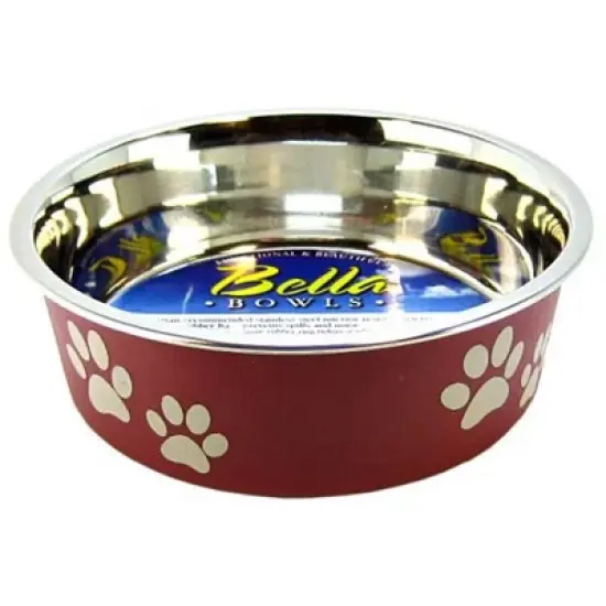 Loving Pets Merlot Red Stainless Steel Dish With Rubber Base - Small image {8}