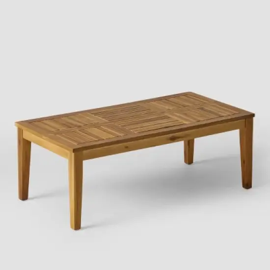 2pc Hampton Wood and Wicker Patio Loveseat and Coffee Table Set Gray - Christopher Knight Home image {3}