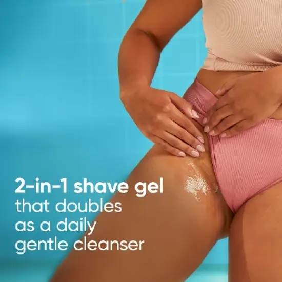 Venus for Pubic Hair and Skin Women's 2-in-1 Cleanser + Shave Gel - Unscented - 6.42oz image {2}