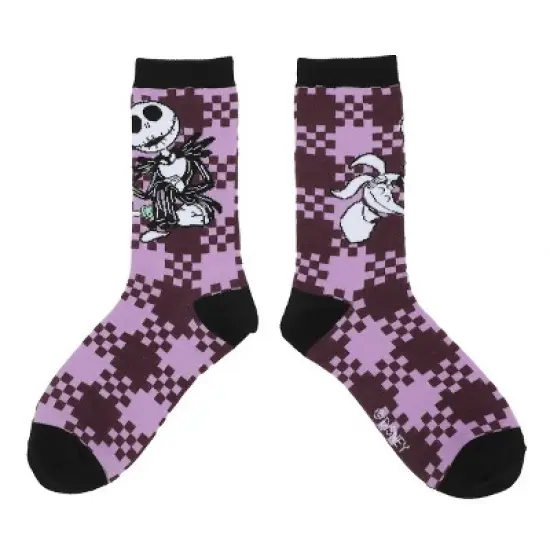 Nightmare Before Christmas Black and Purple Women's Crew Socks image {3}