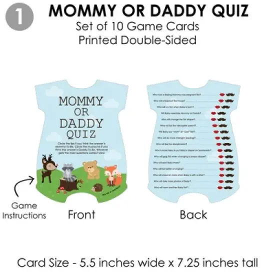 Big Dot of Happiness Woodland Creatures - 4 Baby Shower Games - 10 Cards Each - Gamerific Bundle image {3}