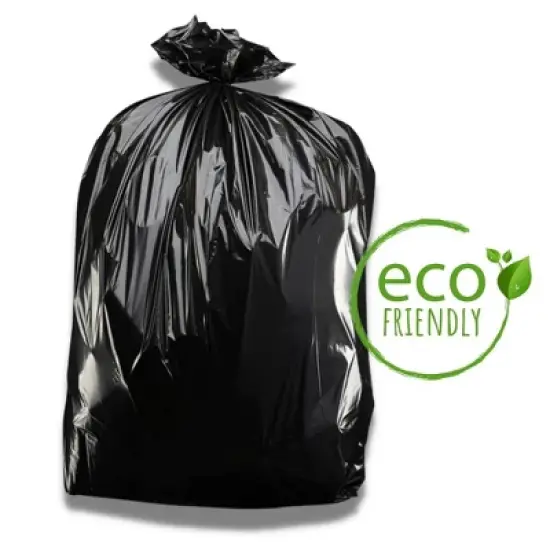 Plasticplace 25 Gallon Eco-Friendly Trash Bags, Black (100 Count) image {1}