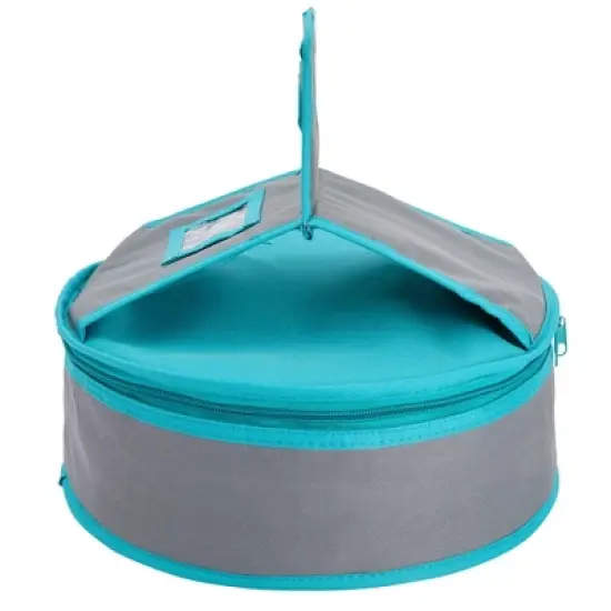 Juvale Round Thermal Insulated Casserole Carrier - Food Warmer Bag Container for Hot Lunch, Pie (Teal and Grey, 4.5x12.25 in) image {7}