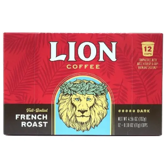 Lion Coffee French Roast Dark Roast Coffee Pods - 12ct image {3}