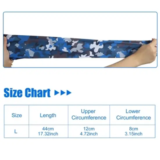 Unique Bargains Basketball Sports Camouflage Cooling Arm Elbow Compression Sleeve Blue 1 Pair image {3}